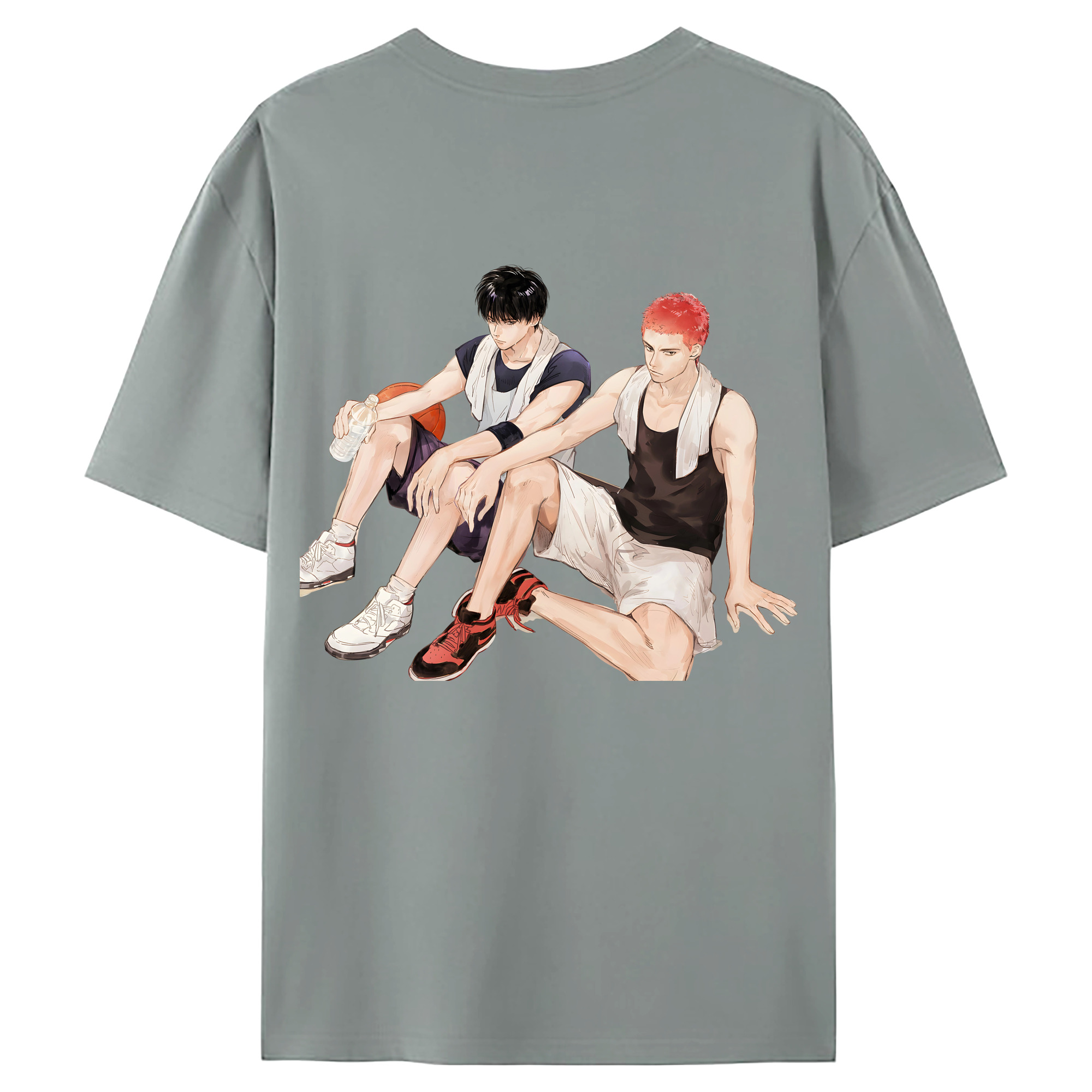 （画像用） SLAM DUNK／スラムダンク 綿100％ メンズ半袖Tシャツ（バックプリント） 通気性